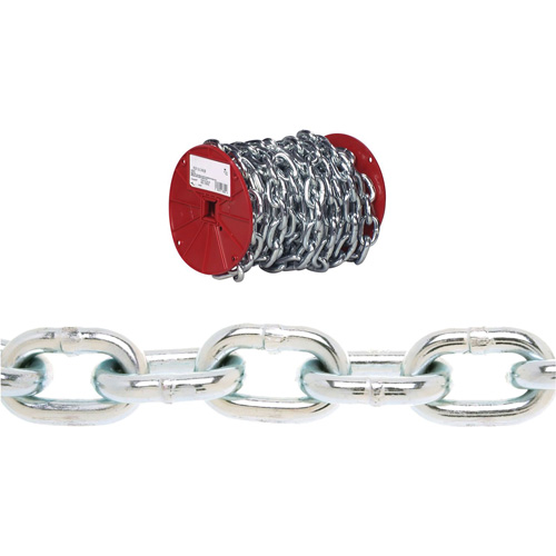 Chaîne ronde Proof Campbell, Acier &agrave; faible teneur en carbone, 3/16" x 100' (30,4 m) l, Calibre 30, Charge d'utilisation 800 lb (0,4 tonne) GTA Hardware Inc