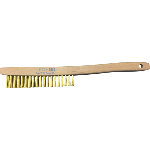 Curved-Handle Scratch Brushes, Brass, 4 x 19 Wire Rows, 14" Long GTA Hardware Inc