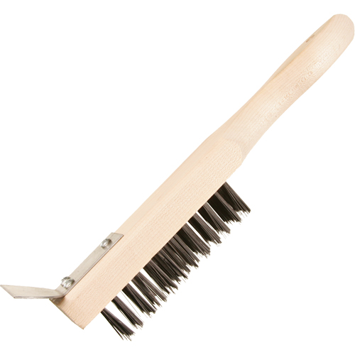 Scratch Brush With Scraper, Steel, 5 x 13 Wire Rows, 11-3/8" Long GTA Hardware Inc
