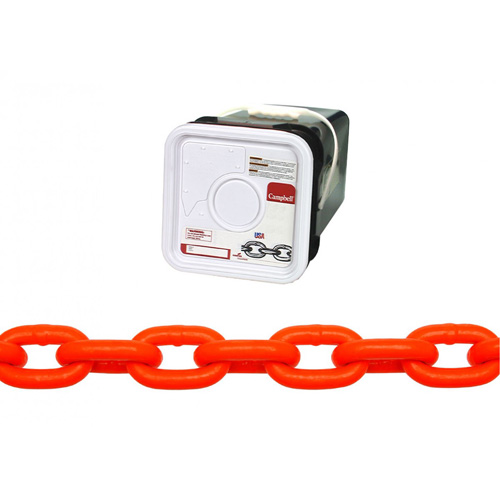 Chaîne haute r&eacute;sistance, Acier au carbone, 5/16" x 60' (18,3 m) l, Calibre 43, Charge d'utilisation 3900 lb (1,95 tonne) GTA Hardware Inc
