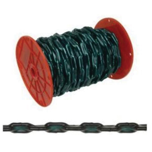 Chaîne droite avec gaine verte, Acier &agrave; faible teneur en carbone, 2/0 x 60' (18,3 m) l, Charge d'utilisation 520 lb (0,26 tonne) GTA Hardware Inc