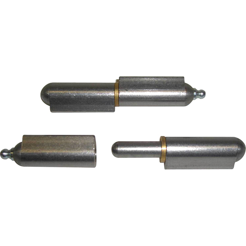 Charni&egrave;re &agrave; souder avec rondelles et raccord de graissage, 5/8" dia. x 4" lo, Acier doux a/goupille fixe en acier GTA Hardware Inc