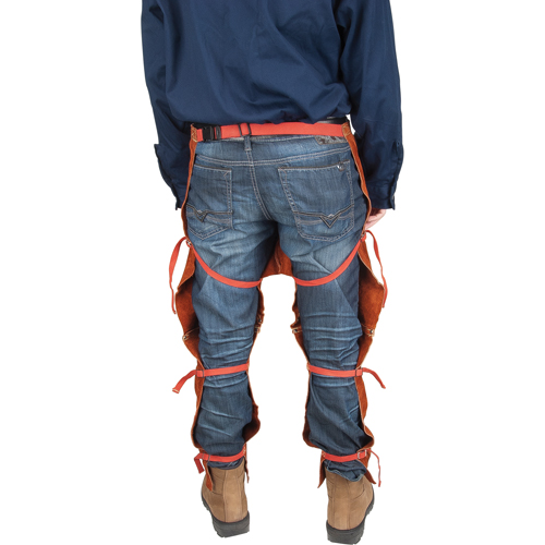 Leather Split Leg Apron & Chaps, 40" L, Lava Brown GTA Hardware Inc