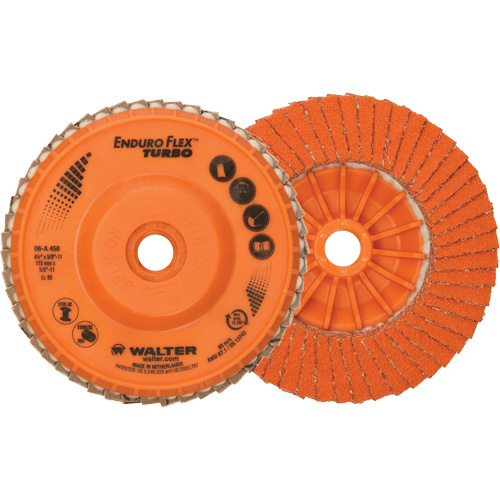 Disque &agrave; lamelles Enduro-Flex Turbo, 4-1/2" x 5/8"-11, Type 27S, Grain 80, C&eacute;ramique GTA Hardware Inc
