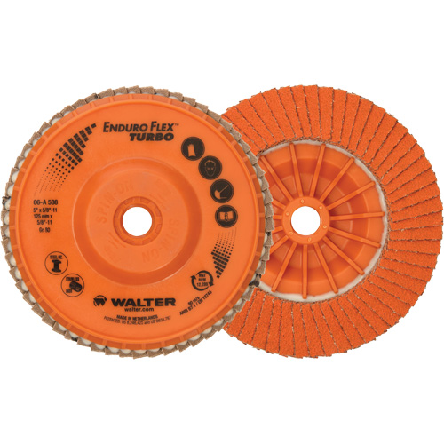 Disque &agrave; lamelles Enduro-Flex Turbo, 5" x 5/8"-11, Type 27S, Grain 80, C&eacute;ramique GTA Hardware Inc