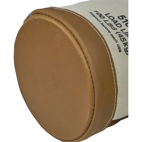 Leather-Bottom Bucket, 17" H, Canvas, White GTA Hardware Inc