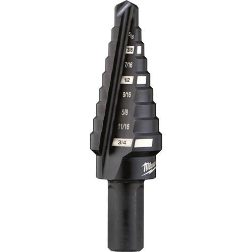 #3 Step Drill Bit, 1/4" - 3/4" , 1/16" Increments, High Speed Steel GTA Hardware Inc