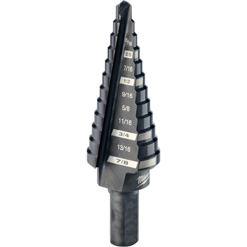 #4 Step Drill Bit, 3/16" - 7/8" , 1/16" Increments, High Speed Steel GTA Hardware Inc
