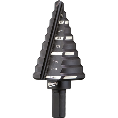 #5 Step Drill Bit, 1/4" - 1-3/8" , 1/8" Increments, High Speed Steel GTA Hardware Inc