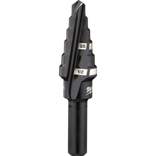 #6 Step Drill Bit, 3/8" - 1/2" , 1/16" Increments, High Speed Steel GTA Hardware Inc