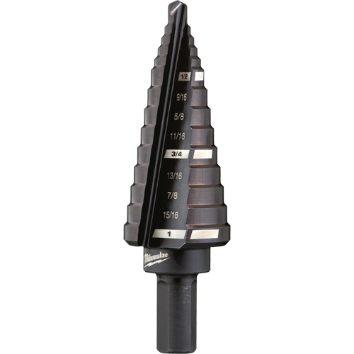 #8 Step Drill Bit, 1/2" - 1" , 1/16" Increments, High Speed Steel GTA Hardware Inc