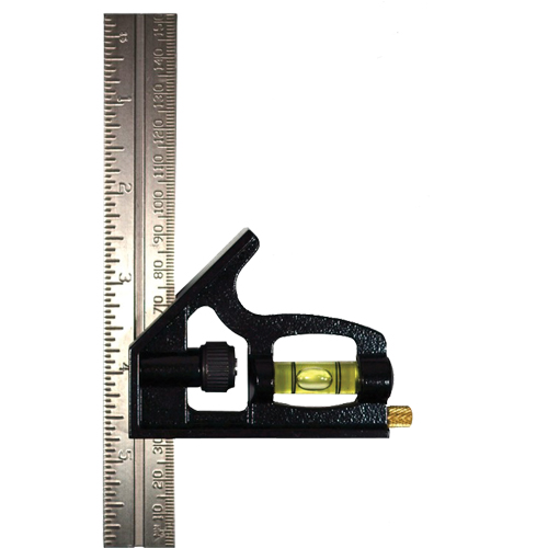 Johnson 406EM - Combination Square, 6" x 1" L, 1/32" Graduations, Steel, Plain GTA Hardware Inc