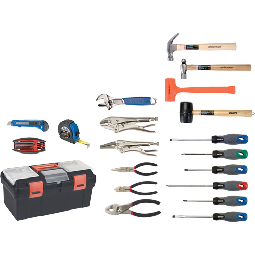 Jeu d'outils essentiels avec coffret en plastique, 28 morcea GTA Hardware Inc