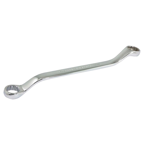Box End Wrench, 12 Point, 17 mm x 19 mm, 15° Offset, Chrome Finish GTA Hardware Inc
