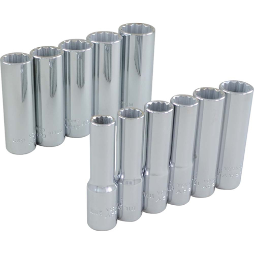 Socket Set, 11 Pcs, 3/8" Drive Size, Deep GTA Hardware Inc