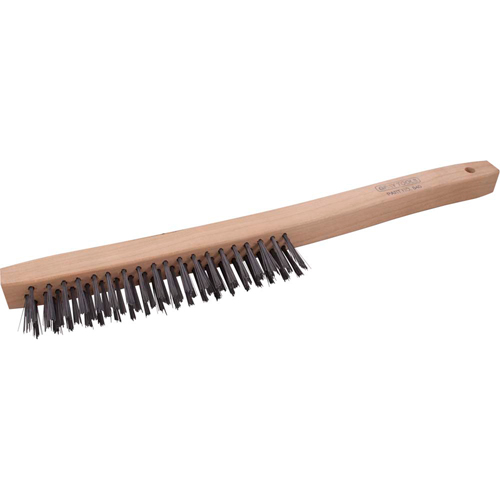 Brosse &agrave; r&eacute;curer industrielle &agrave; manche long, Acier, 3 x 19 rangs de fils, Longueur 14" GTA Hardware Inc