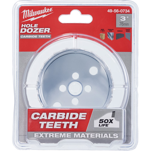 Scie &agrave; bouteur Hole Dozer avec dents au carbure, 3", Profondeur de la coupe 1-63/100", Carbure GTA Hardware Inc