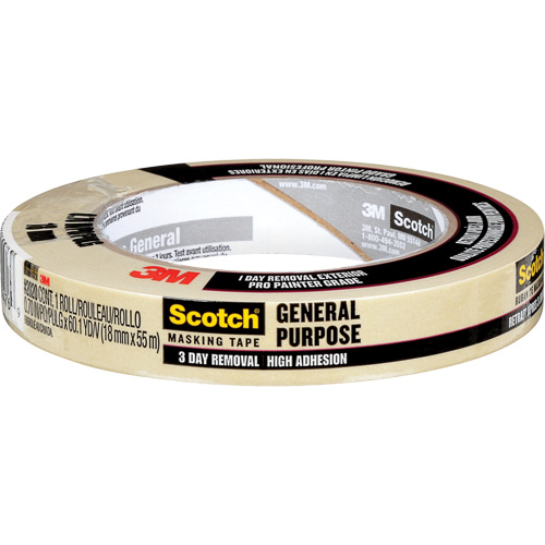 Scotch&reg; Contractor Grade Masking Tape 2020, 18 mm (3/4") x 55 m (180'), Beige GTA Hardware Inc