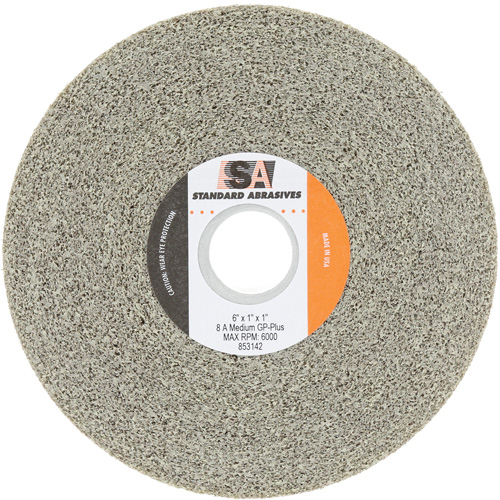 Meule &agrave; usage g&eacute;n&eacute;ral Standard Abrasives, 6" dia., Grain Moyen, Oxyde d'aluminium GTA Hardware Inc