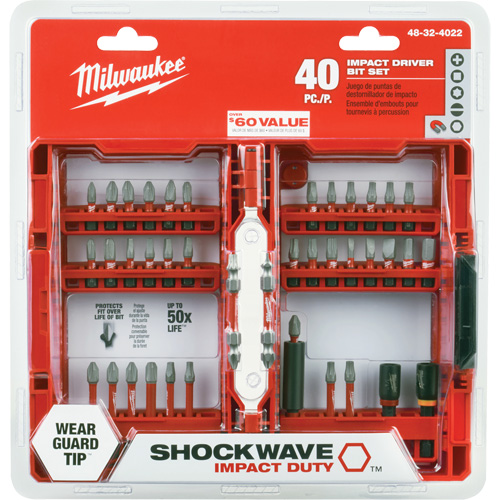 Jeu de 40 embouts de visseuse &agrave; percussion Shockwave Impact-Duty GTA Hardware Inc