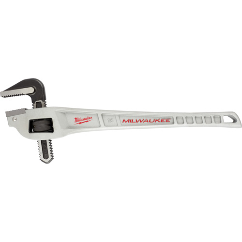 Cl&eacute; &agrave; tuyau coud&eacute;e en aluminium, Cap des m&acirc;choires 2", Longueur 18", Fini Rev&ecirc;tement en poudre, Prise Ergonomique GTA Hardware Inc