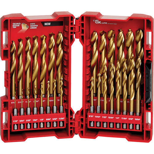 Jeu de forets Shockwave Red Helix, 29 morceaux, Titane GTA Hardware Inc