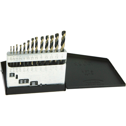 DRILLCO Metric Jobber Length Drill Bit Set, 13 Pieces, High Speed Steel GTA Hardware Inc