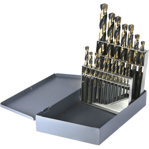 DRILLCO Metric Jobber Length Drill Bit Set, 19 Pieces, High Speed Steel GTA Hardware Inc