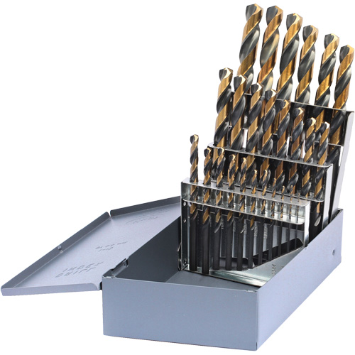 Jeu de forets m&eacute;triques courts DRILLCO, 25 morceaux, Acier rapide GTA Hardware Inc