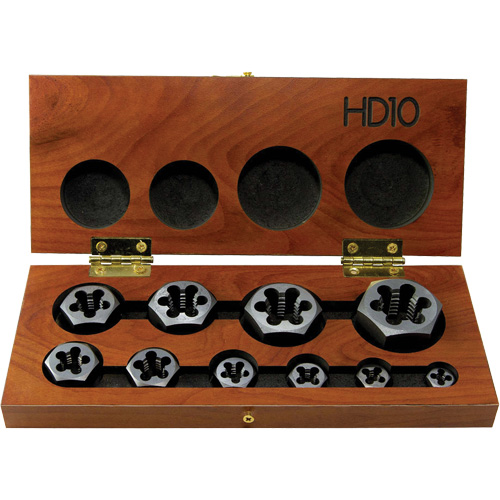 DRILLCO Hex Threading Die Set, 10 Pieces GTA Hardware Inc