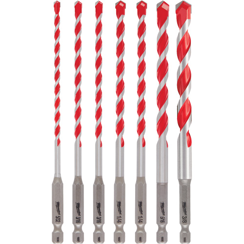 Jeu de forets pour perceuse &agrave; percussion Shockwave, 7 morceaux, Carbure GTA Hardware Inc