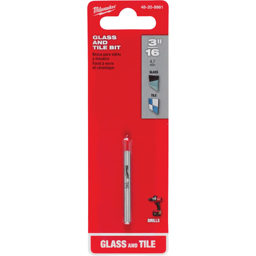 Glass & Tile Bit, 3/16", Carbide GTA Hardware Inc