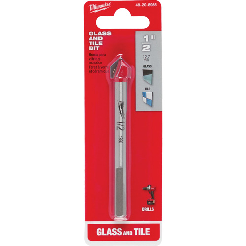 Glass & Tile Bit, 1/2", Carbide GTA Hardware Inc