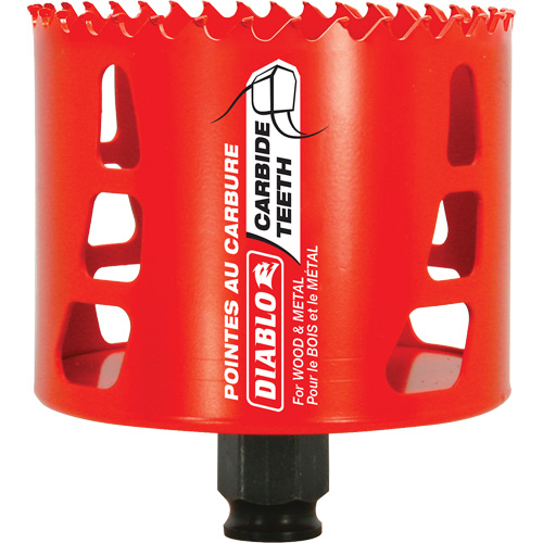 Wood & Metal Hole Saw, 3-1/4", 2-3/8" Depth of Cut, Carbide GTA Hardware Inc