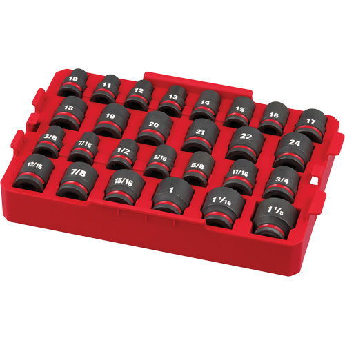 Jeu de douilles profondes 3/8" Shockwave Impact Duty Packout, 27 Mcx, Chocs, Prise de 1/2" GTA Hardware Inc
