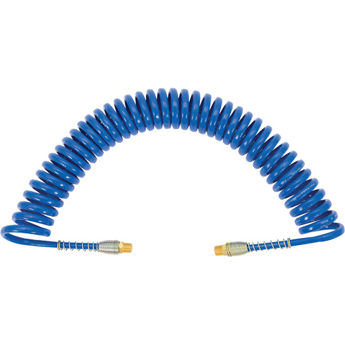 APUB-1425 Recoil Air Hose with Swivel Fittings & Protective Spring, Air, 1/4" ID x 25' L, Polyurethane GTA Hardware Inc