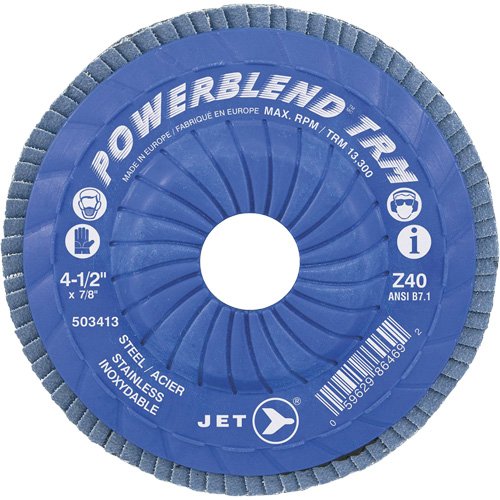PowerBlend Trimmable Flap Disc, 5" x 7/8", Type 29, Z40 Grit, Zirconia Alumina GTA Hardware Inc