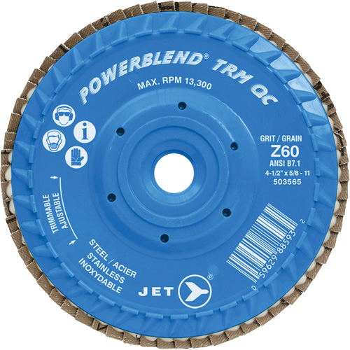 Disque &agrave; feuillets PowerBlend TRM QC ajustable, 5" x 5/8"-11, Type 27, Grain Z60, Alumine de zirconium GTA Hardware Inc