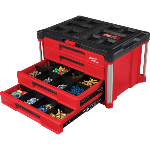 PackOut 4-Drawer Tool Box, 16-3/10" x 22-1/5" x 14-3/10", Red GTA Hardware Inc