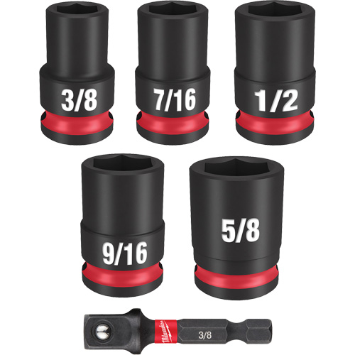Jeu de douilles SAE &agrave; 6 pans Shockwave Impact Duty, 6 Mcx, Chocs, Prise de 3/8" GTA Hardware Inc