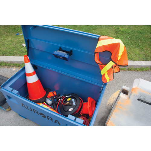 Coffre &agrave; outils de chantier, 60" x 24" x 27-1/2", Acier, Bleu GTA Hardware Inc