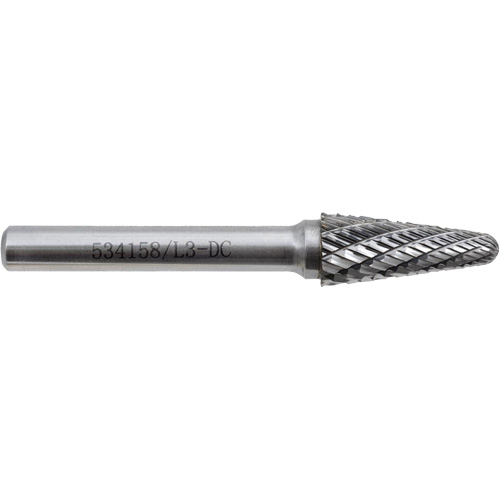 L3-DC JET-KUT Taper Shape Bur 9 (Radius End), 3/8" Dia. GTA Hardware Inc