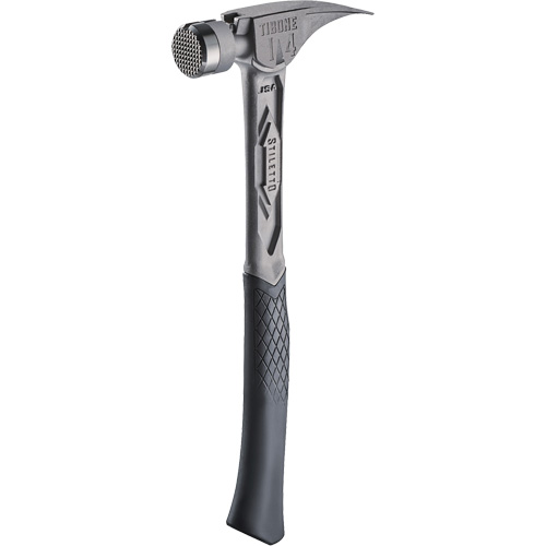 TIBONE Milled Titanium Framing Hammer, 14 oz., Solid Steel Handle, 15-1/4" L GTA Hardware Inc