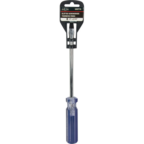 Blue Transparent Striped Slotted Screwdriver, 5/16" Tip, Round, Plastic Handle GTA Hardware Inc