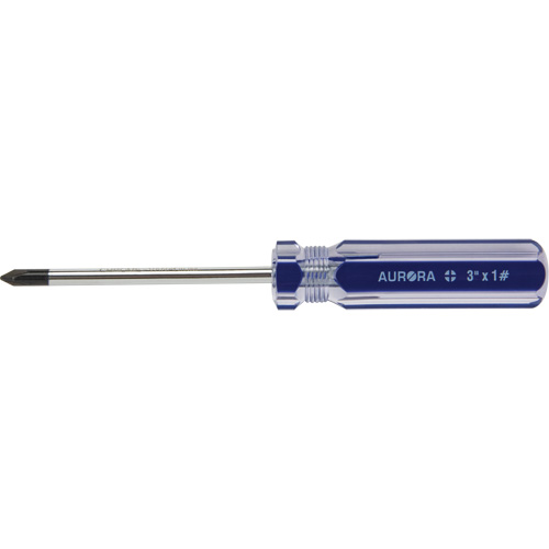 Tournevis Philips bleu transparent avec bandes, #1, Prise Plastique GTA Hardware Inc
