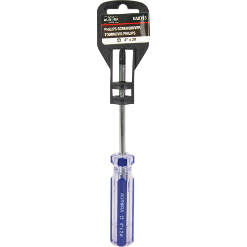 Blue Transparent Striped Philips Screwdriver, #2, Plastic Handle GTA Hardware Inc