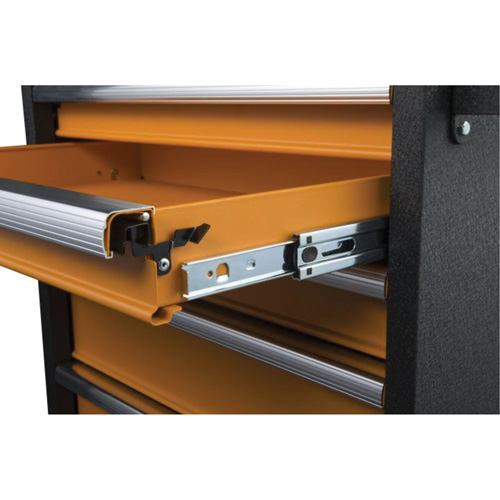 Armoire roulante pour outils s&eacute;rie GSX, 6 tiroirs, 36" la x 18-1/5" p x 37-2/5" h, Noir/Orange GTA Hardware Inc
