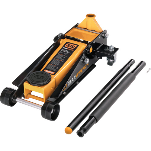 Heavy-Duty Floor Jack, 3 Ton(s) Capacity, 5-1/4" Lowered, 18-1/4" Raised, Manual Hydraulic GTA Hardware Inc