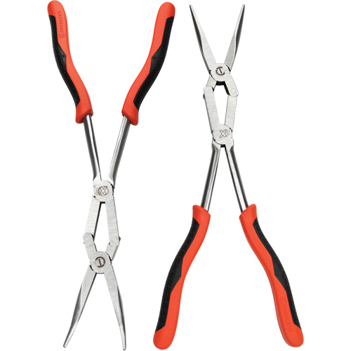 Jeu de pinces bimat&eacute;riau &agrave; bec long droite et pli&eacute;e X2, 2 Morcea GTA Hardware Inc