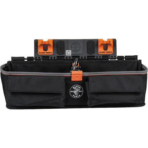 Module pour grande poche avec crochet en S Bucket Work Centre, Nylon, 3 pochettes, Noir/Orange GTA Hardware Inc
